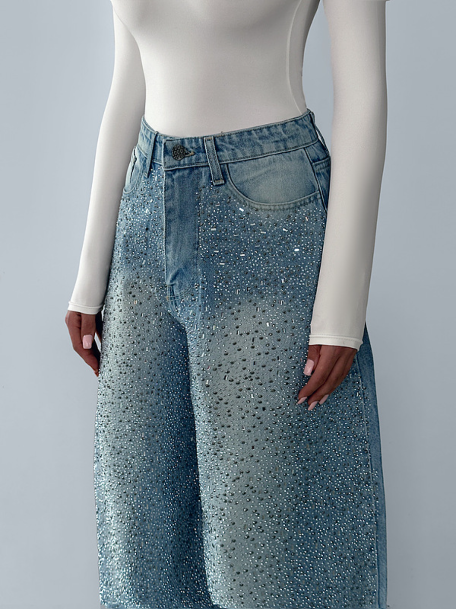 Stylish Bedazzled Rhinestone Jeans