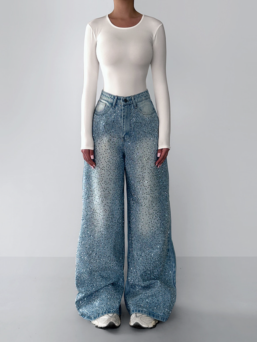Stylish Bedazzled Rhinestone Jeans