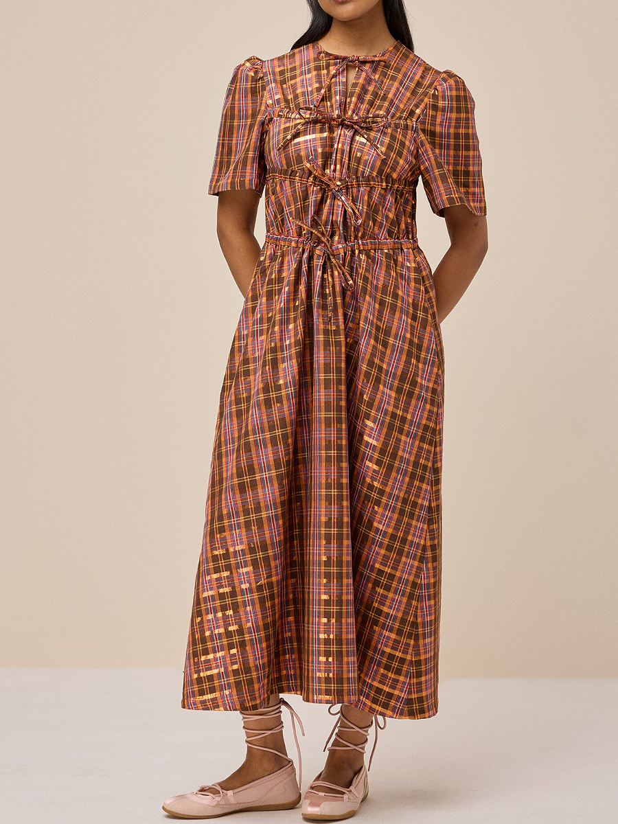 Printed Check Dress