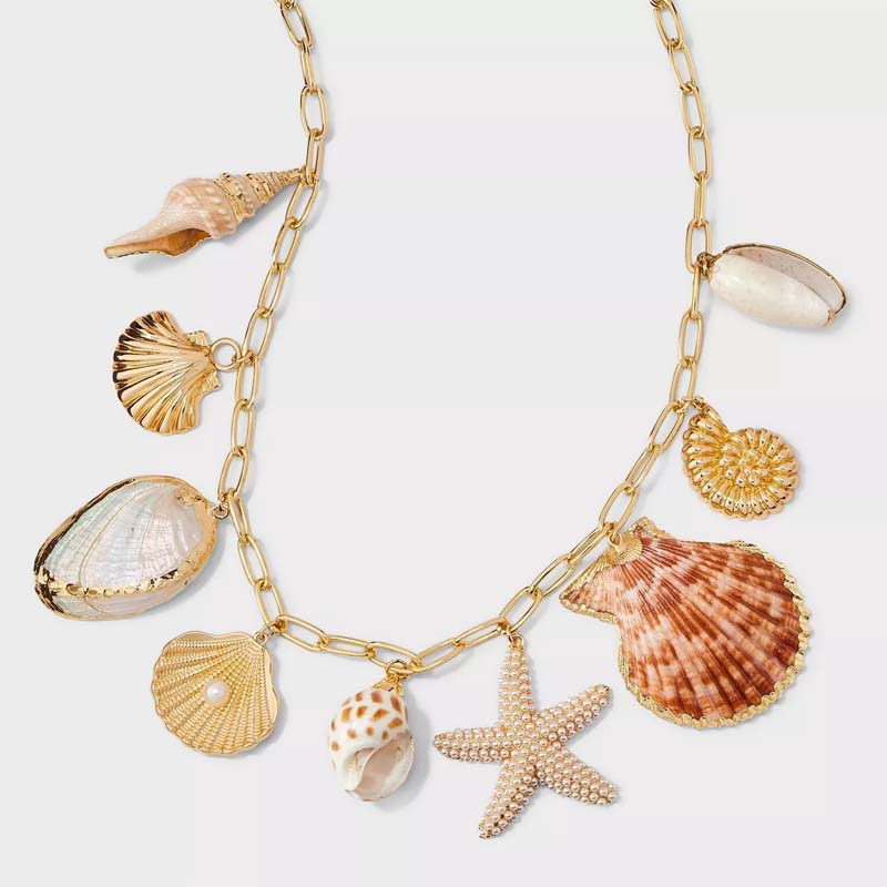 Fashion Beach Shell Starfish Sea Shell Necklace Earrings