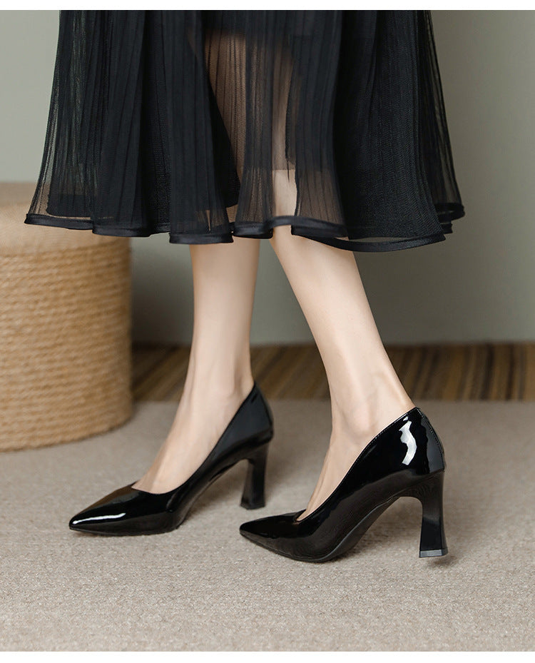 Pointed Toe Chunky Heels