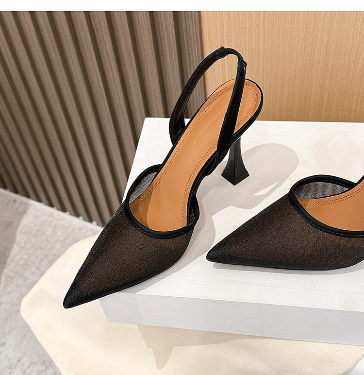 Mesh Pumps with Pointed Toe