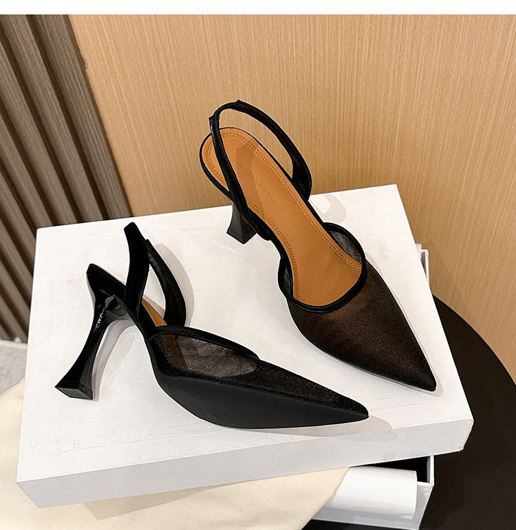 Mesh Pumps with Pointed Toe