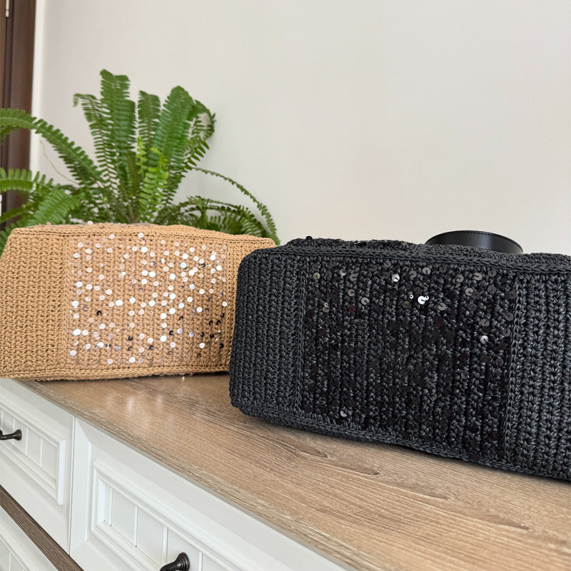 Sequined Woven Large Capacity Casual Bag Underarm Bag