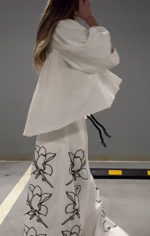 Comfortable Floral Embroidery Two-Piece Set