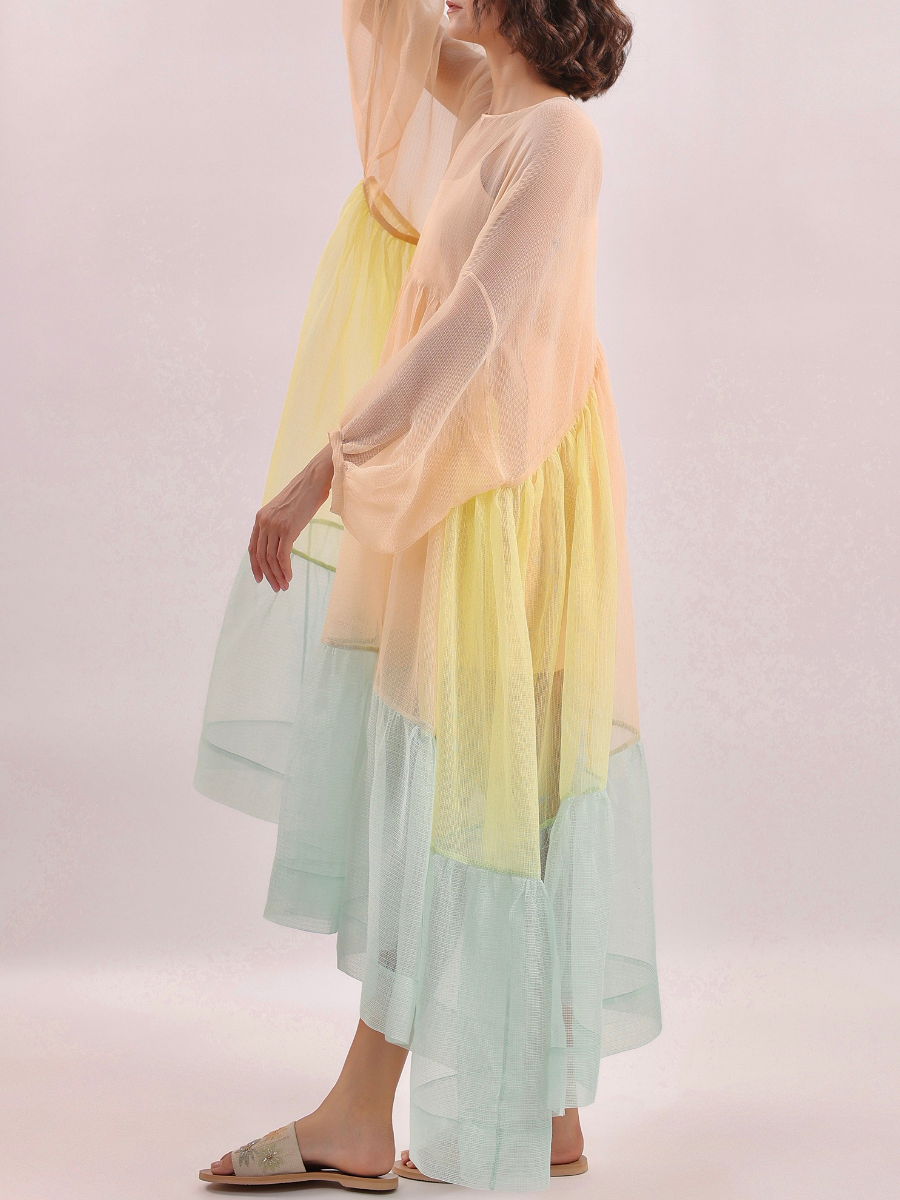Elegant Mesh With Lined Dress