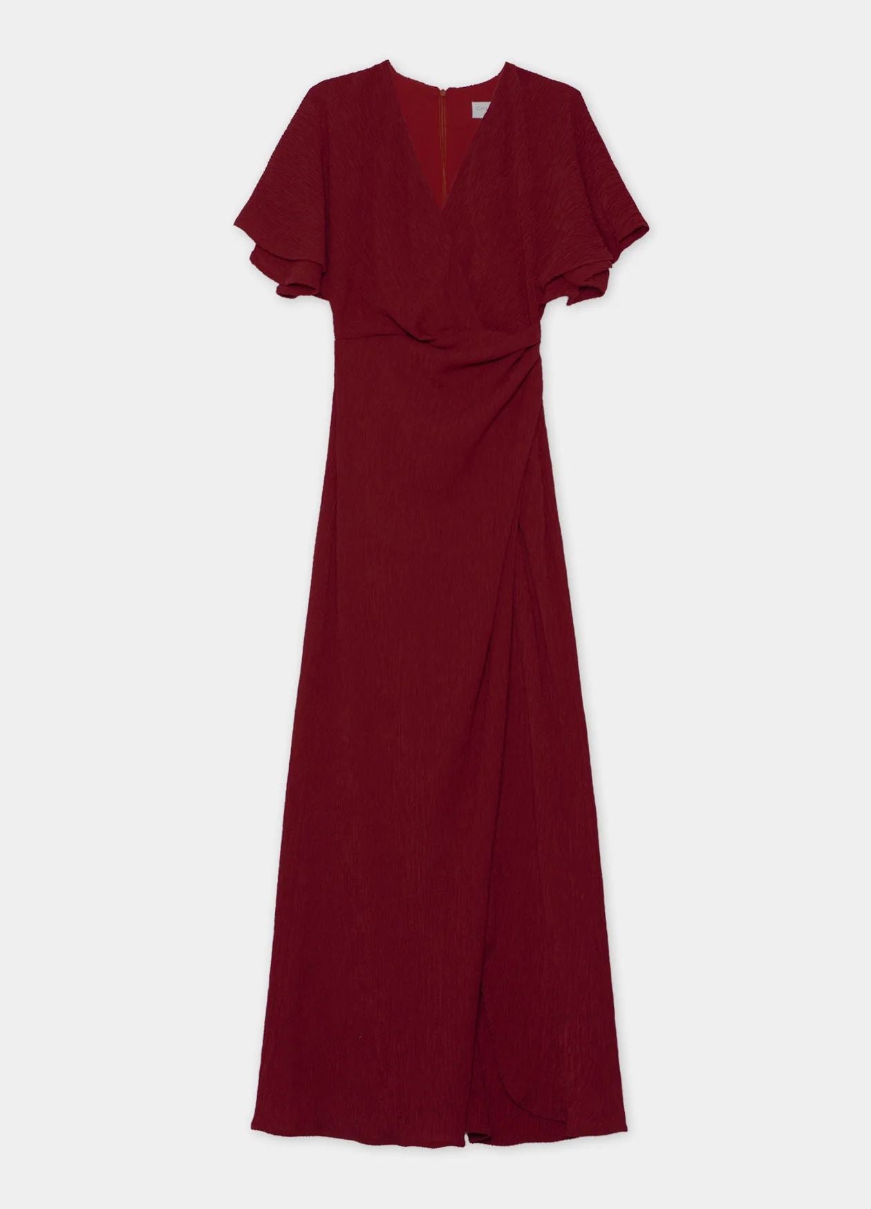 Asymmetric Ruffle Midi Dress