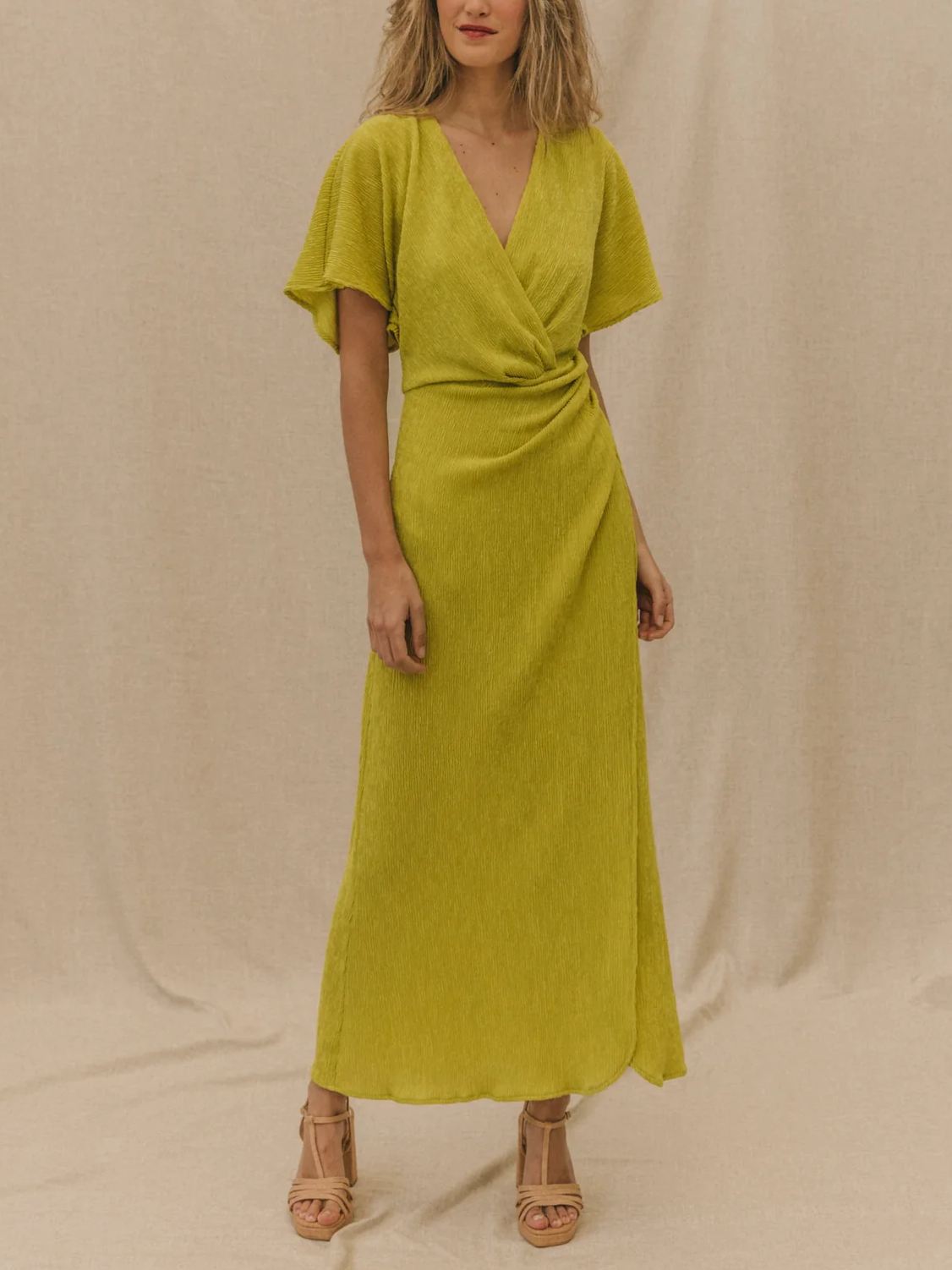 Asymmetric Ruffle Midi Dress
