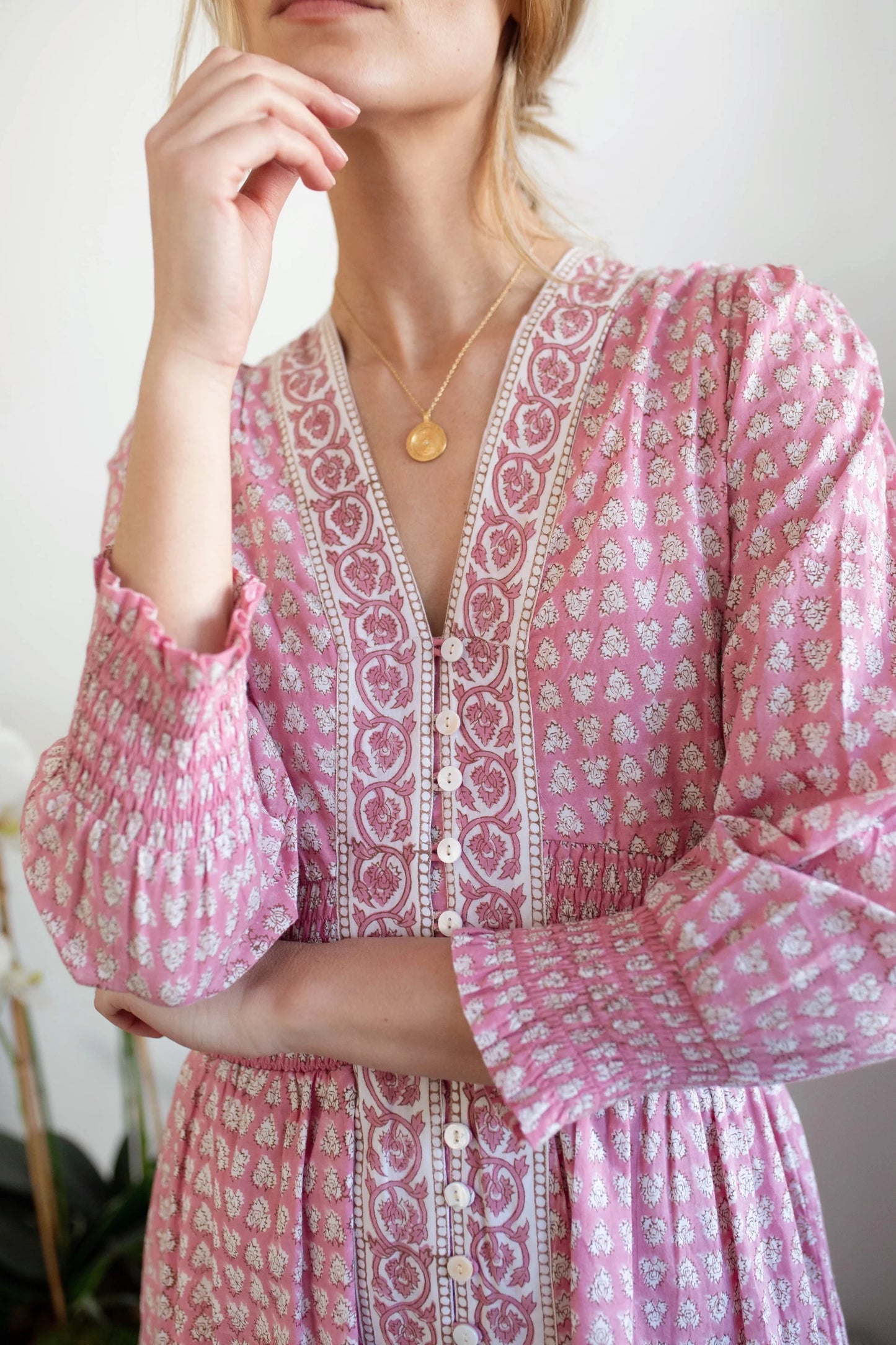 V-neck Printed Dress