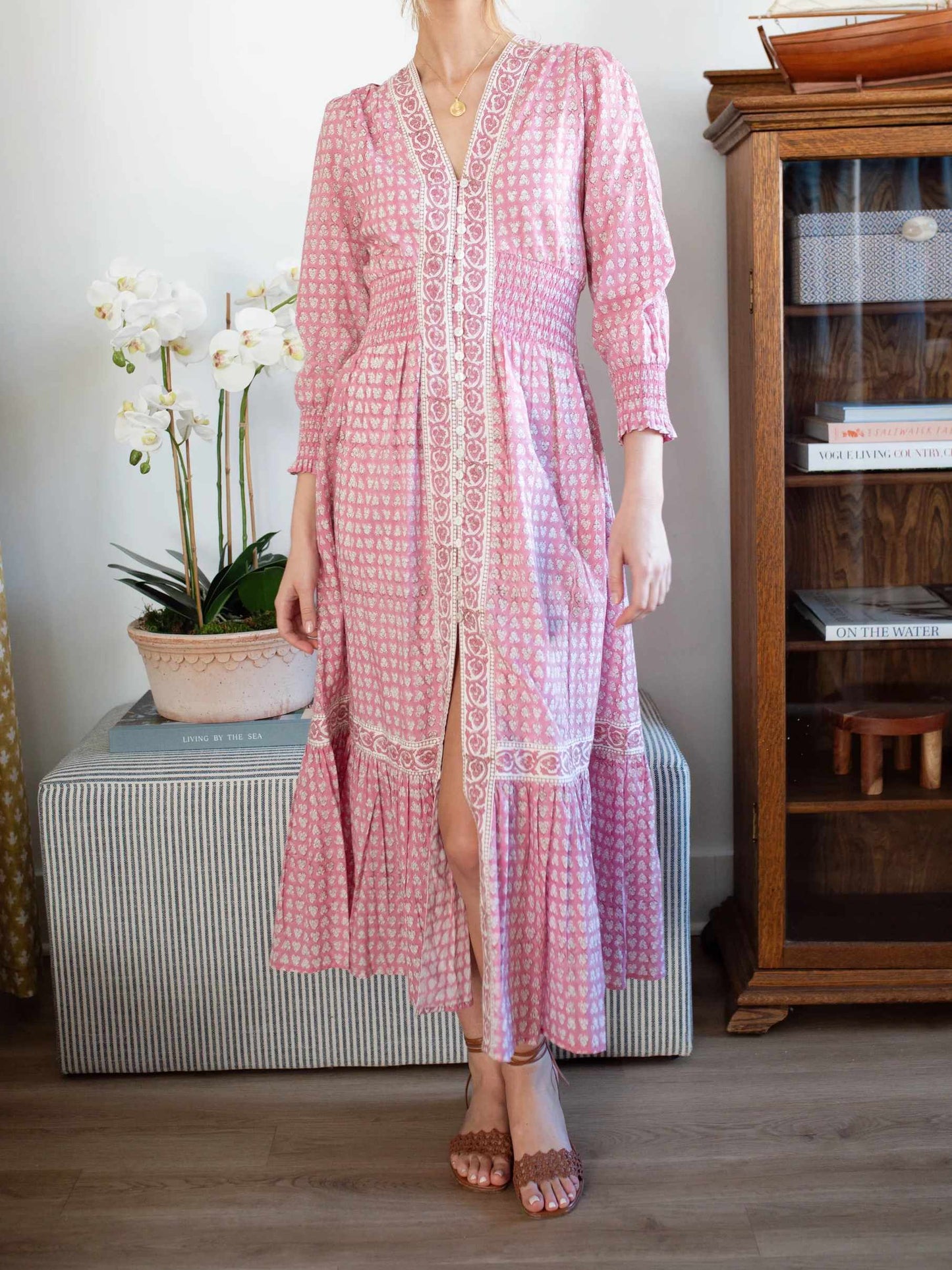 V-neck Printed Dress