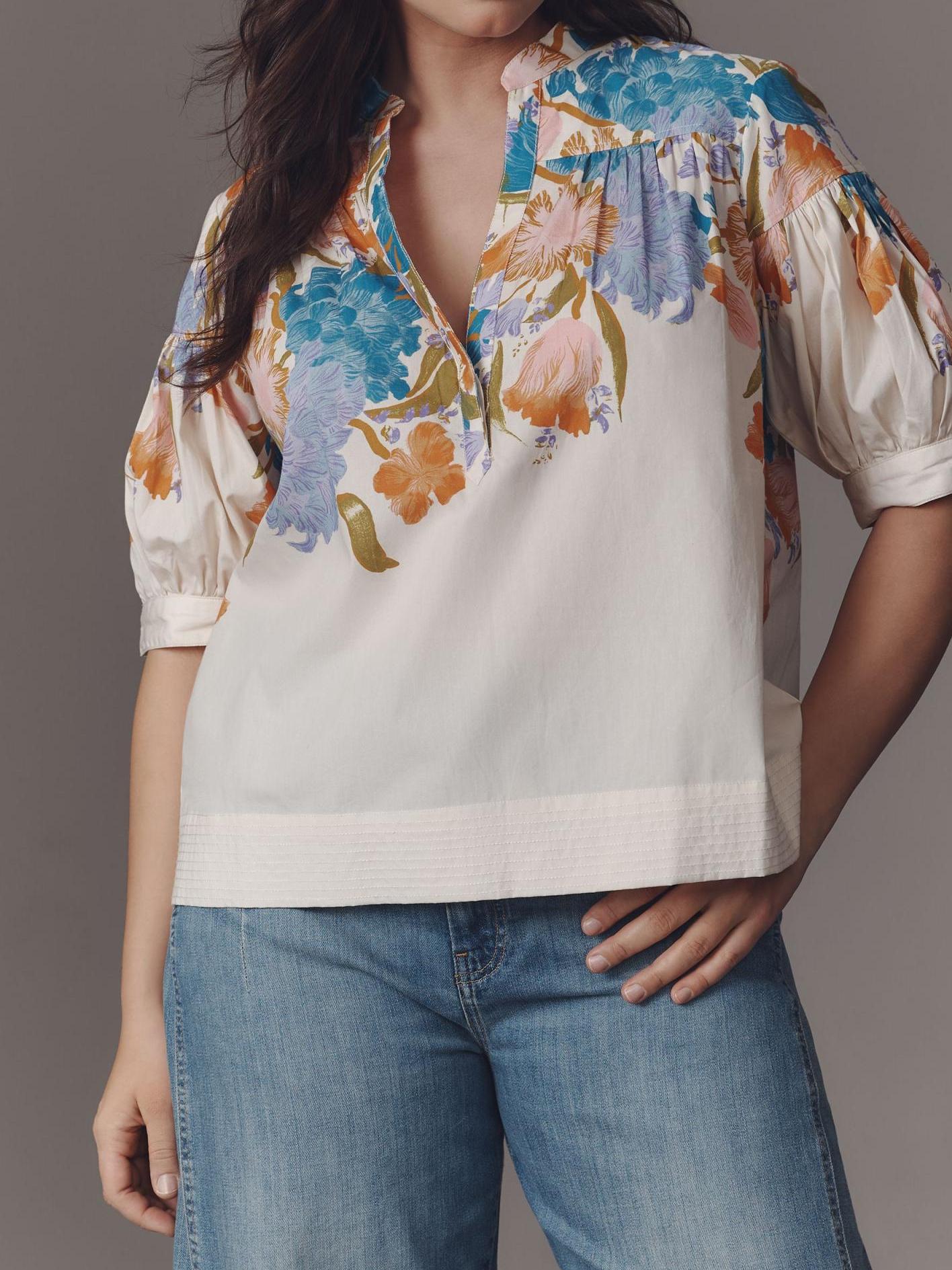 V-neck Floral Short Sleeve