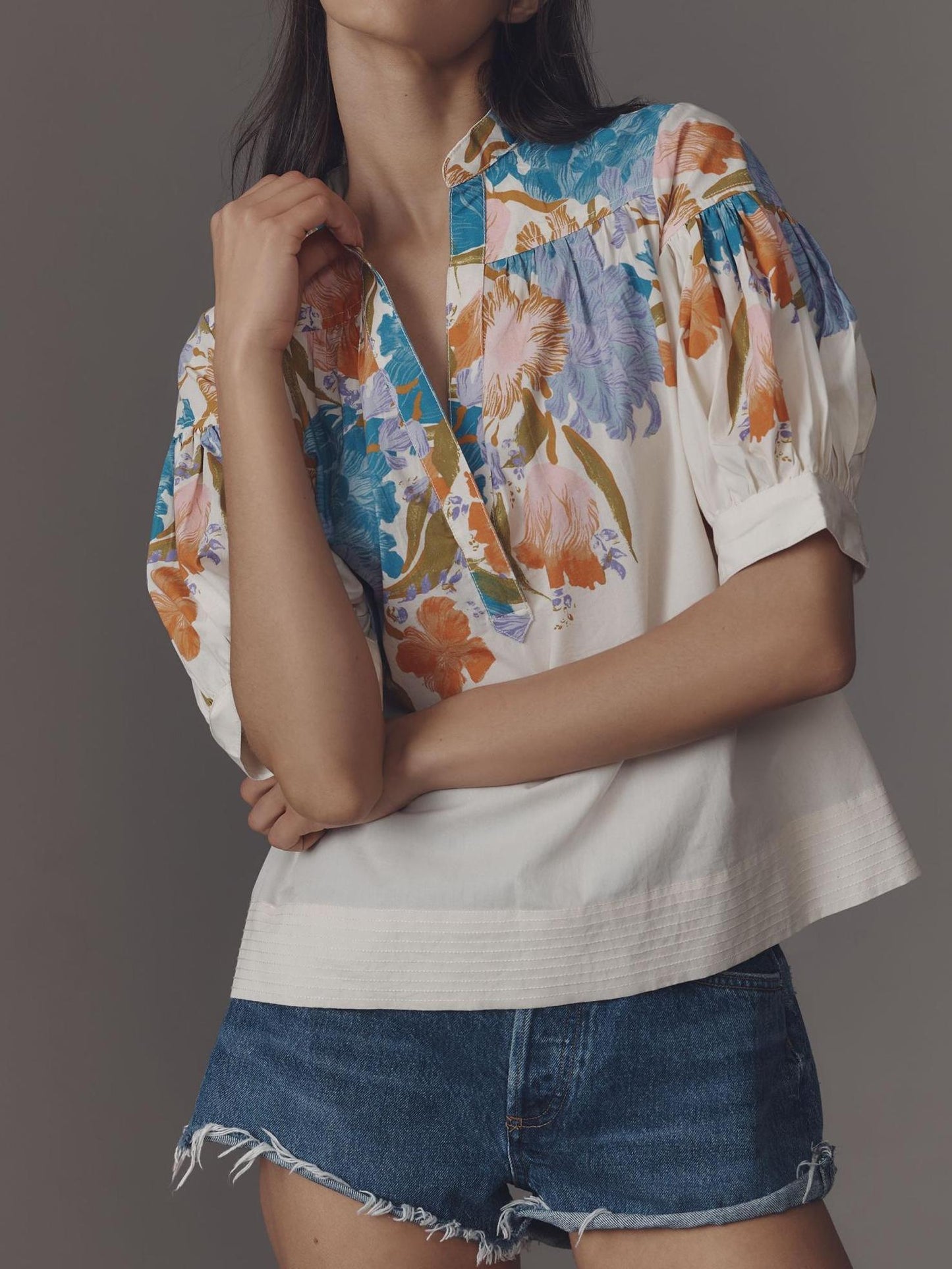 V-neck Floral Short Sleeve