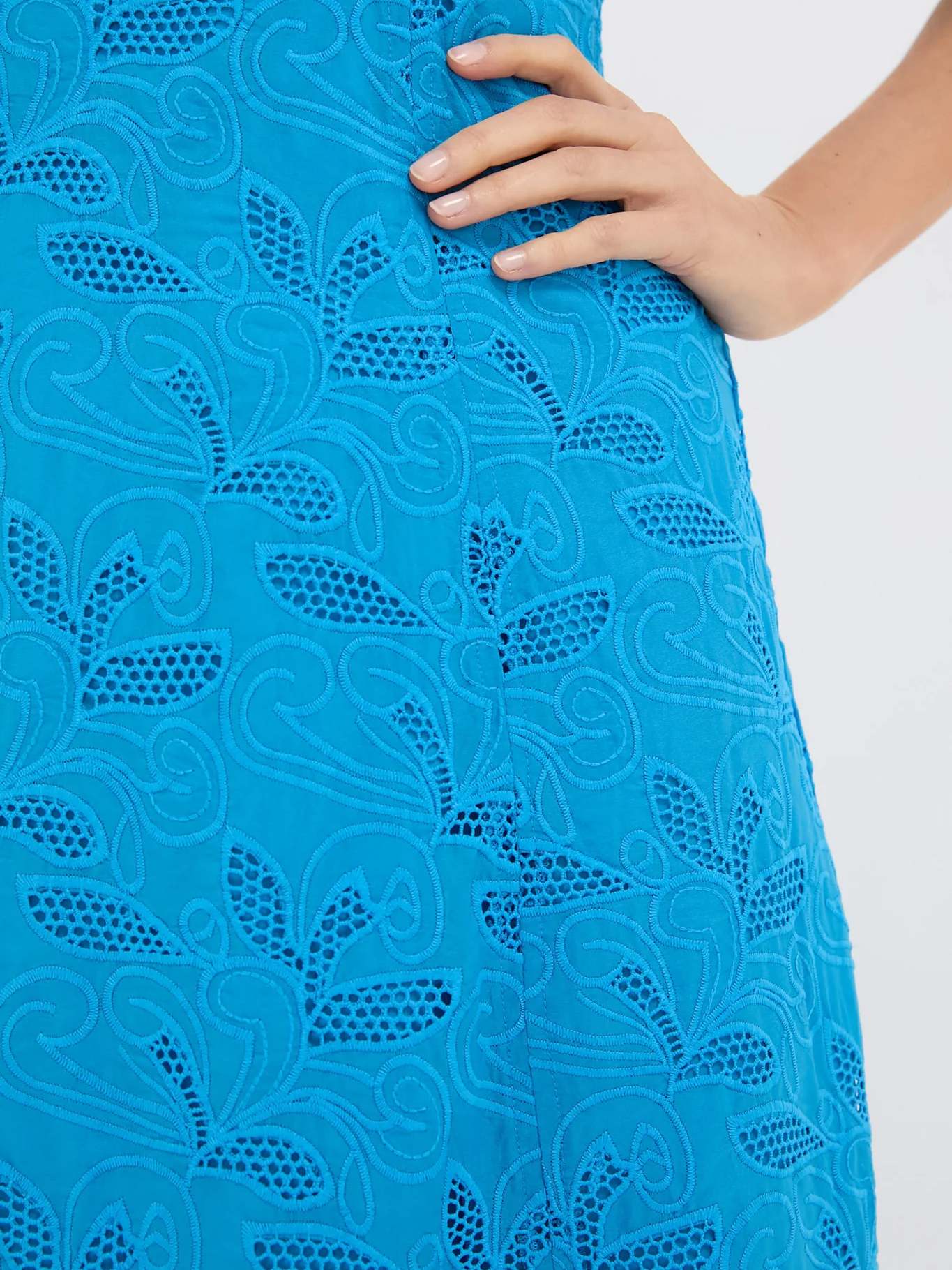 Bubble Sleeve High Waist Lace Dress