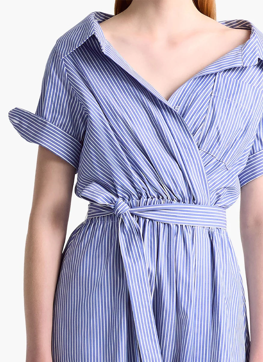 Stripe Midi Wrap Dress