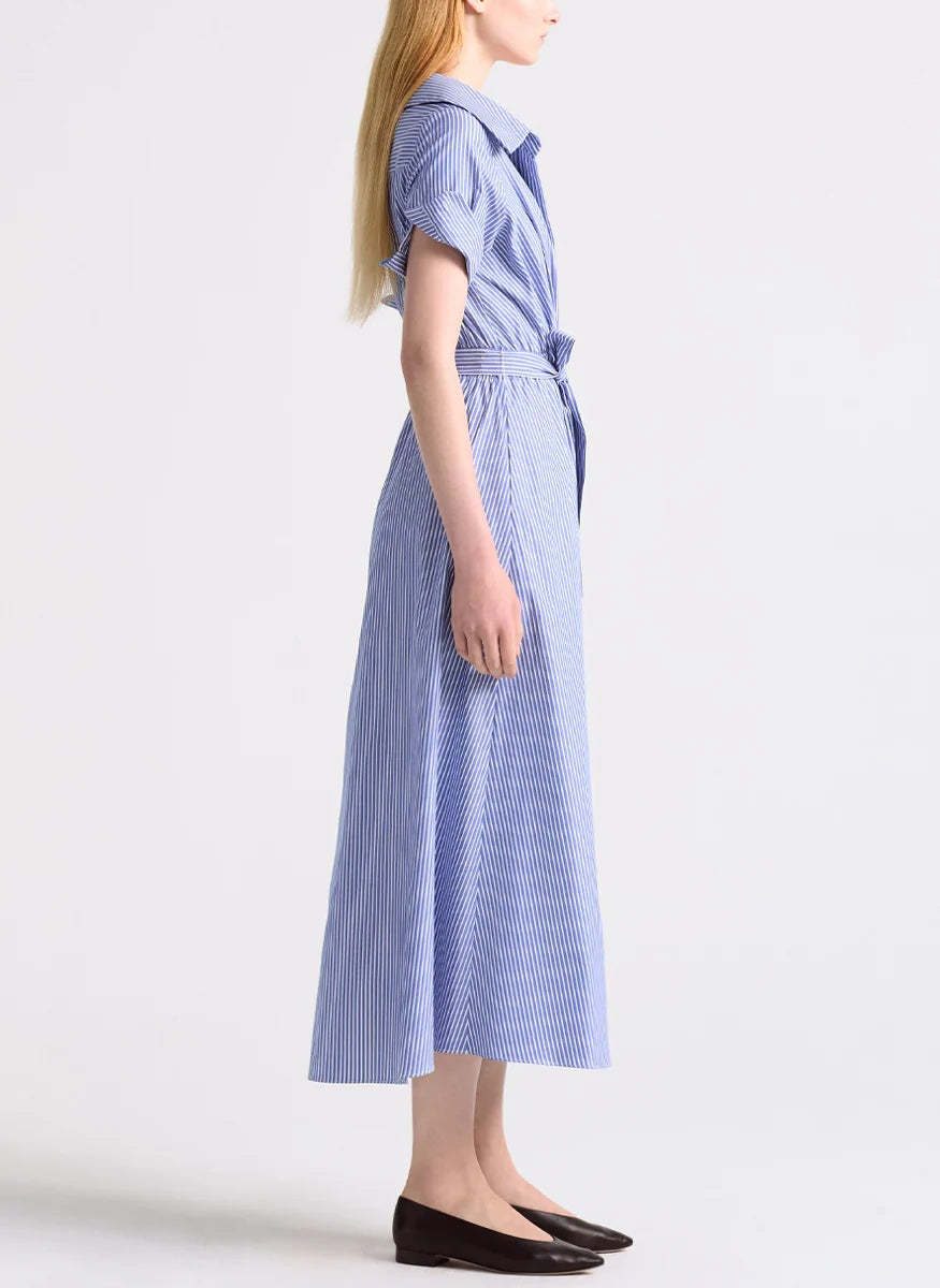 Stripe Midi Wrap Dress