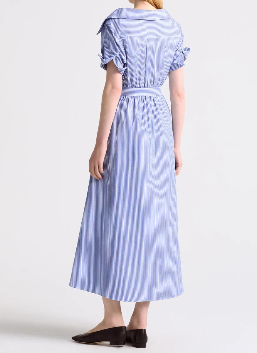 Stripe Midi Wrap Dress