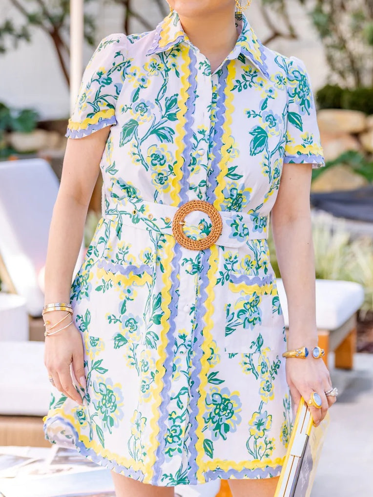 Floral Belted Shirt Dress