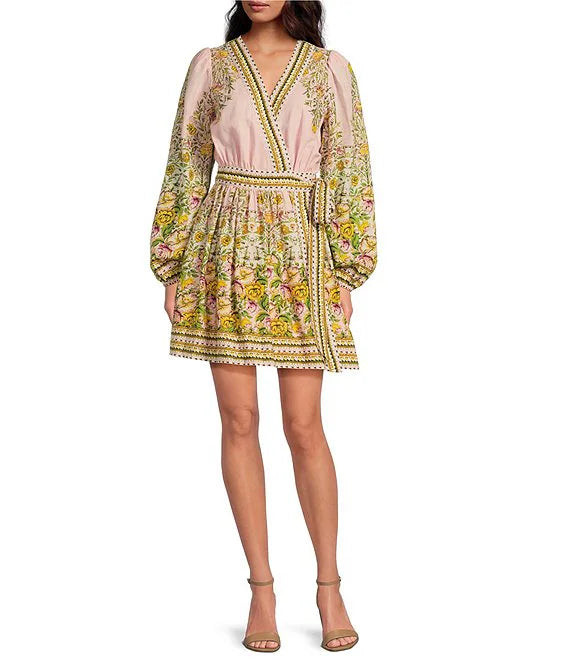 Floral Print Woven V-Neck Dress
