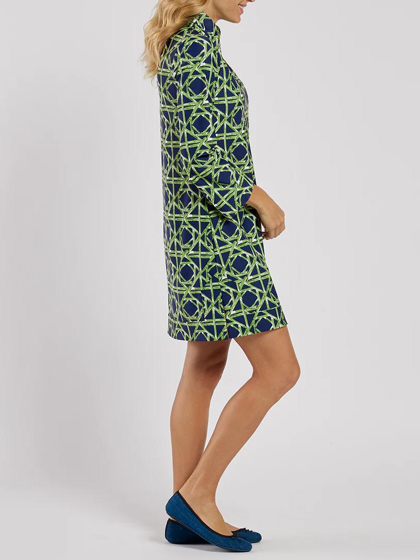 Elegant Loose V-neck Printed Dress