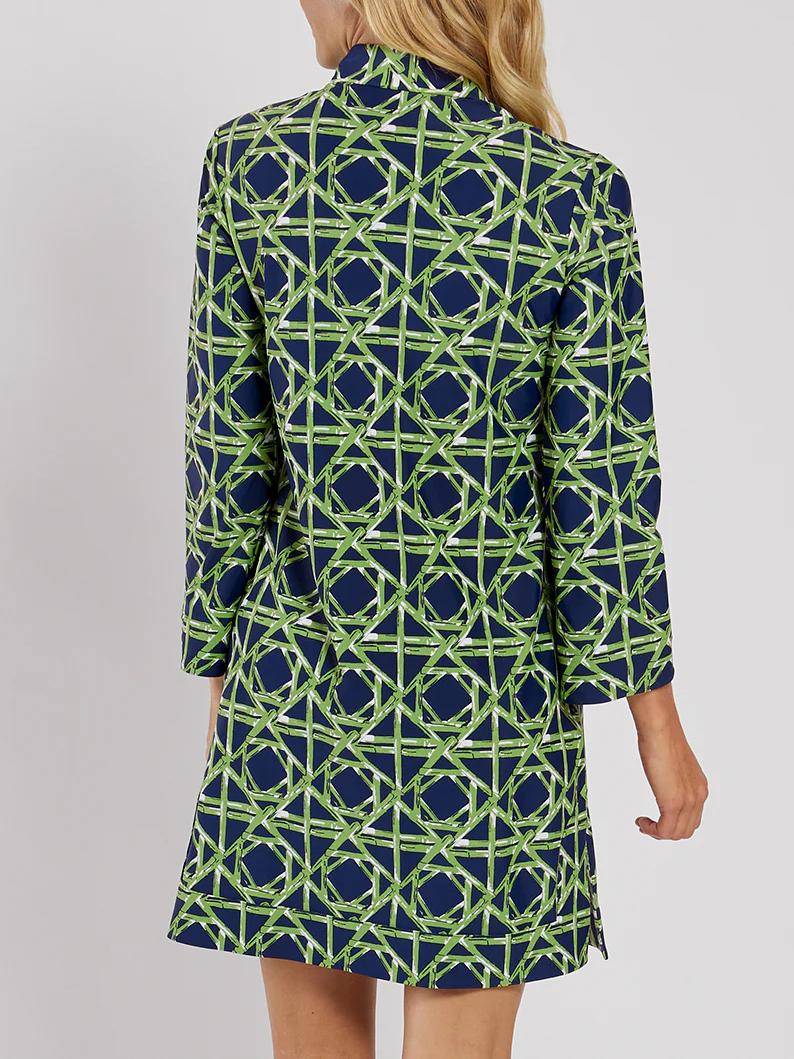 Elegant Loose V-neck Printed Dress