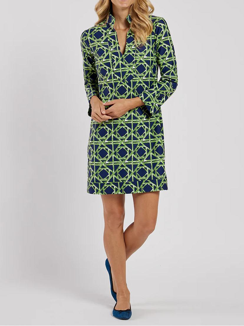 Elegant Loose V-neck Printed Dress