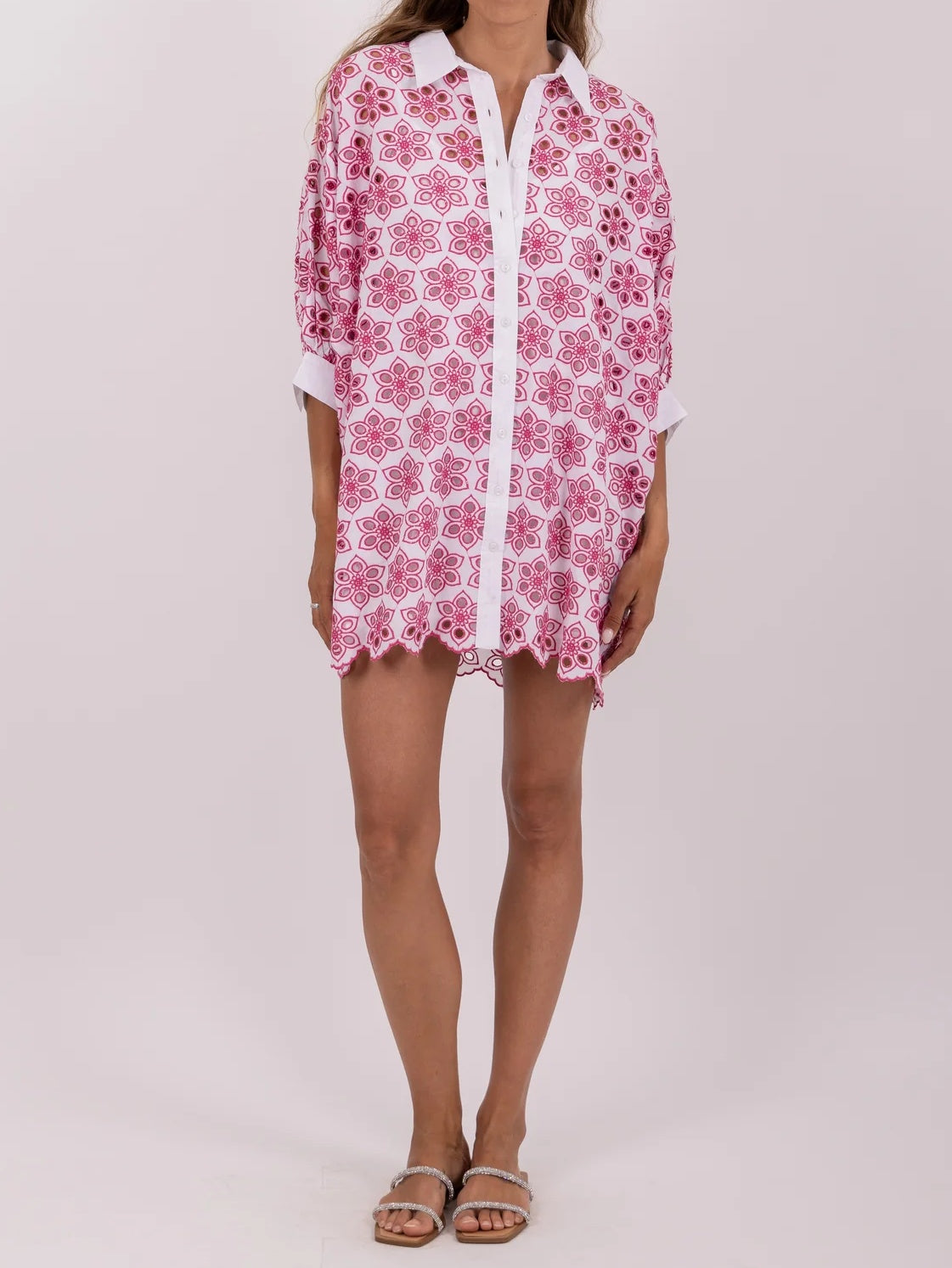 Embroidered Floral Cutout Dress