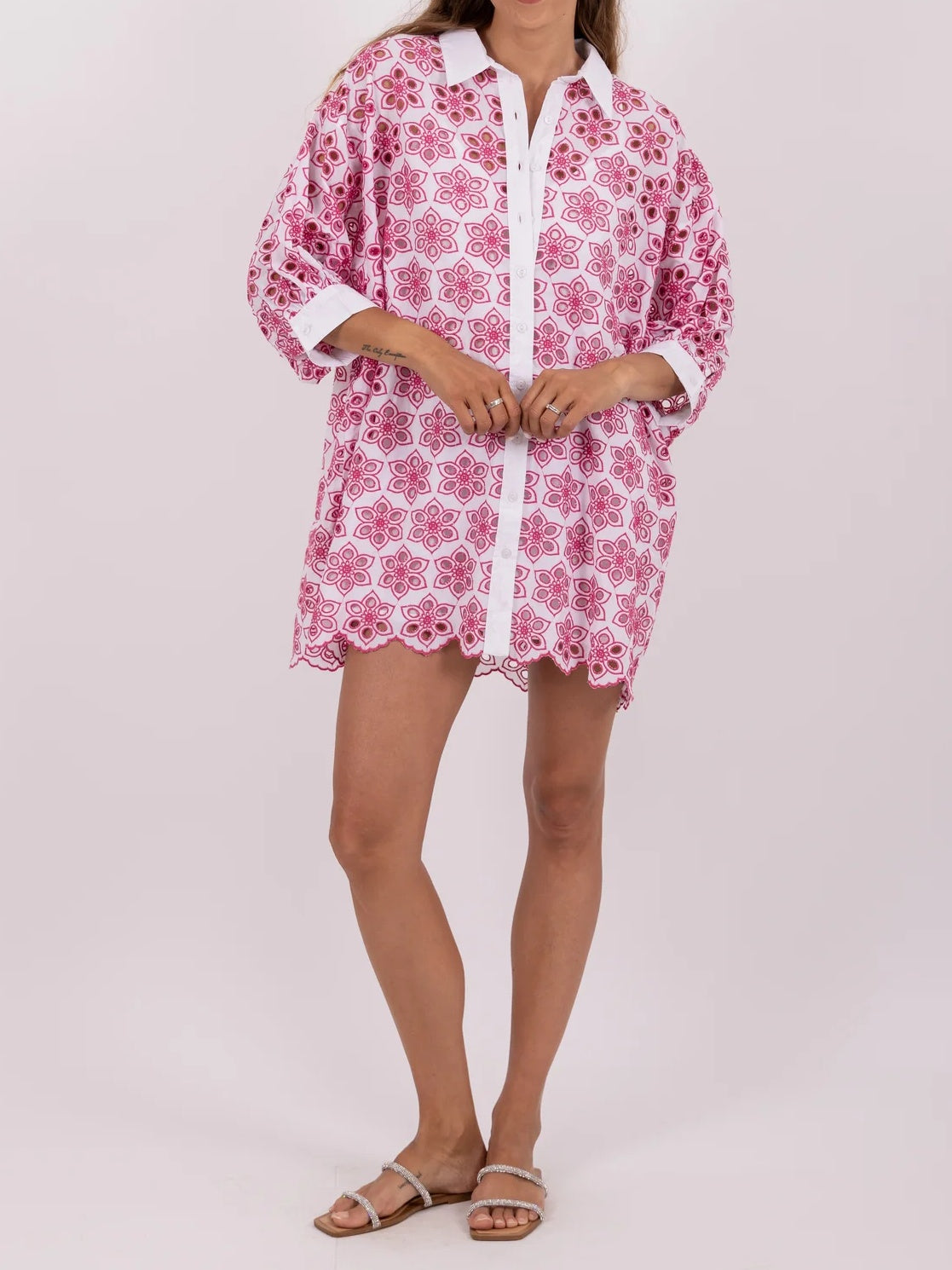 Embroidered Floral Cutout Dress