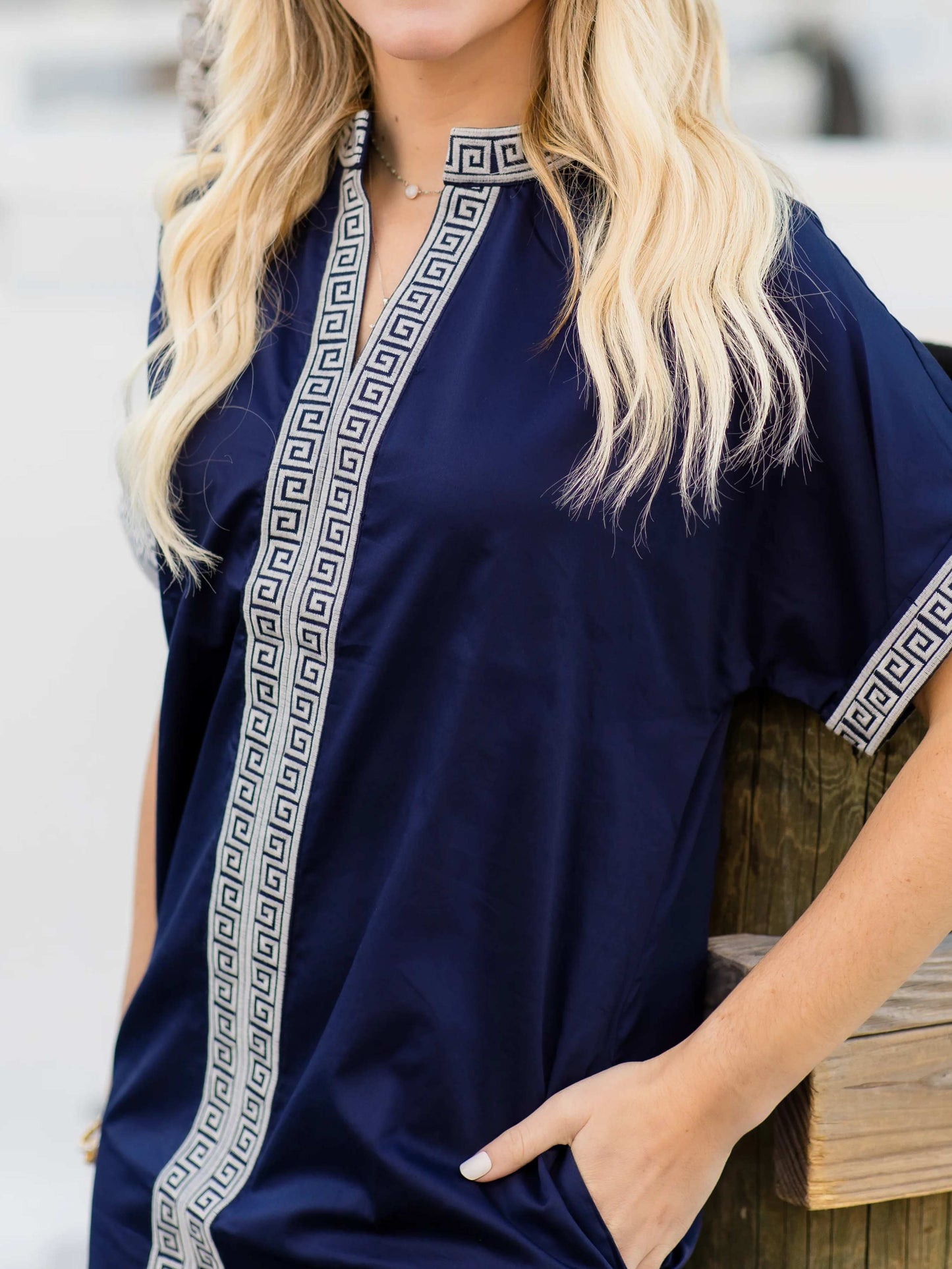 Embroidered Print Mini Dress