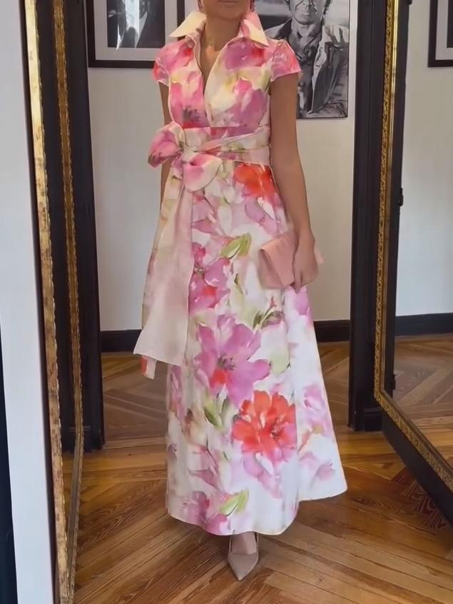Printed Elegant Fashion Tight Waist Dress(Buy 2 Free Shipping✔️)