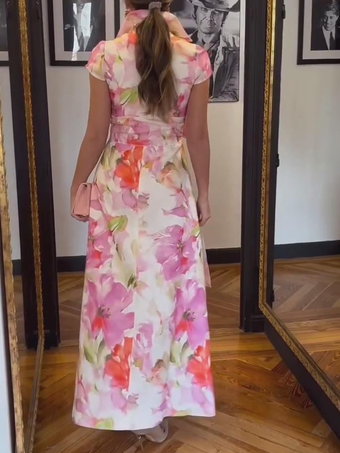Printed Elegant Fashion Tight Waist Dress(Buy 2 Free Shipping✔️)
