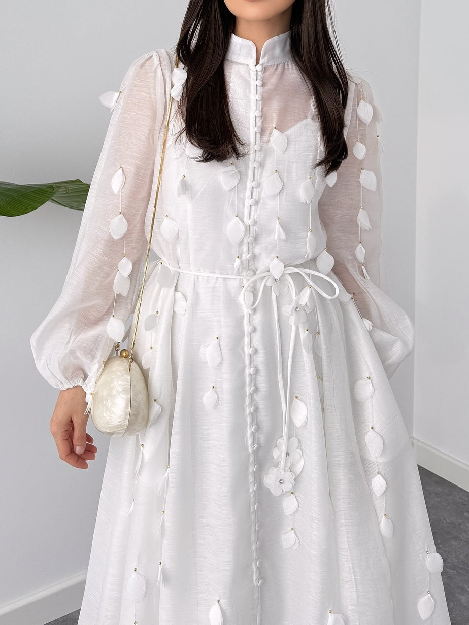 Elegant Leaf Waist Dress