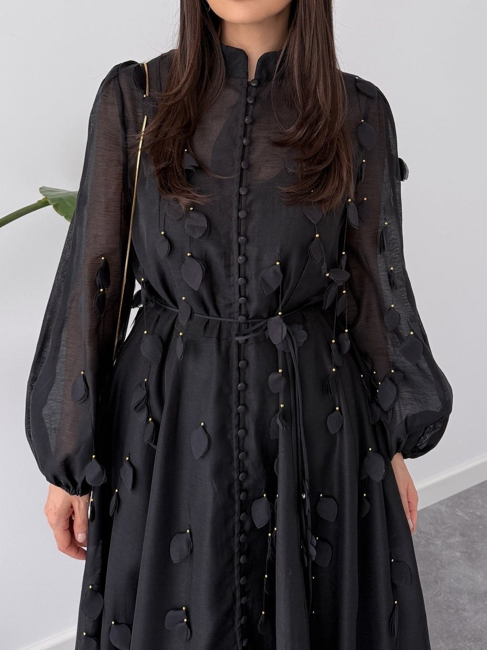 Elegant Leaf Waist Dress