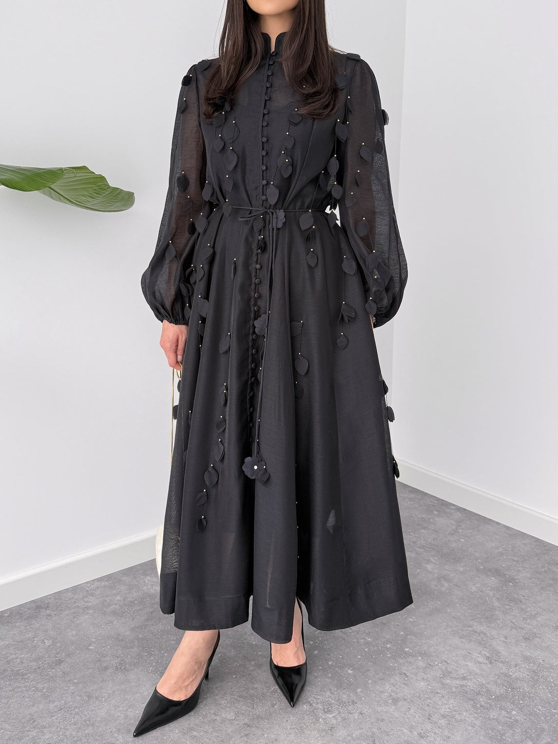 Elegant Leaf Waist Dress
