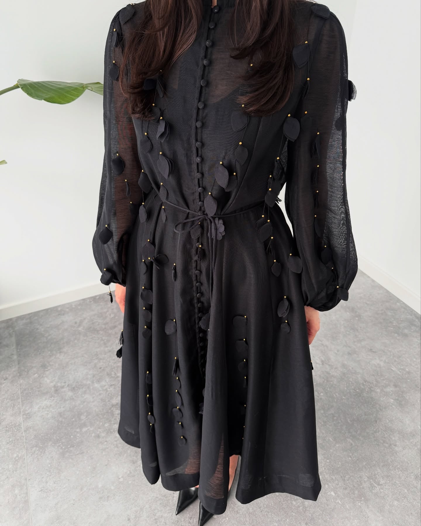Elegant Leaf Waist Dress