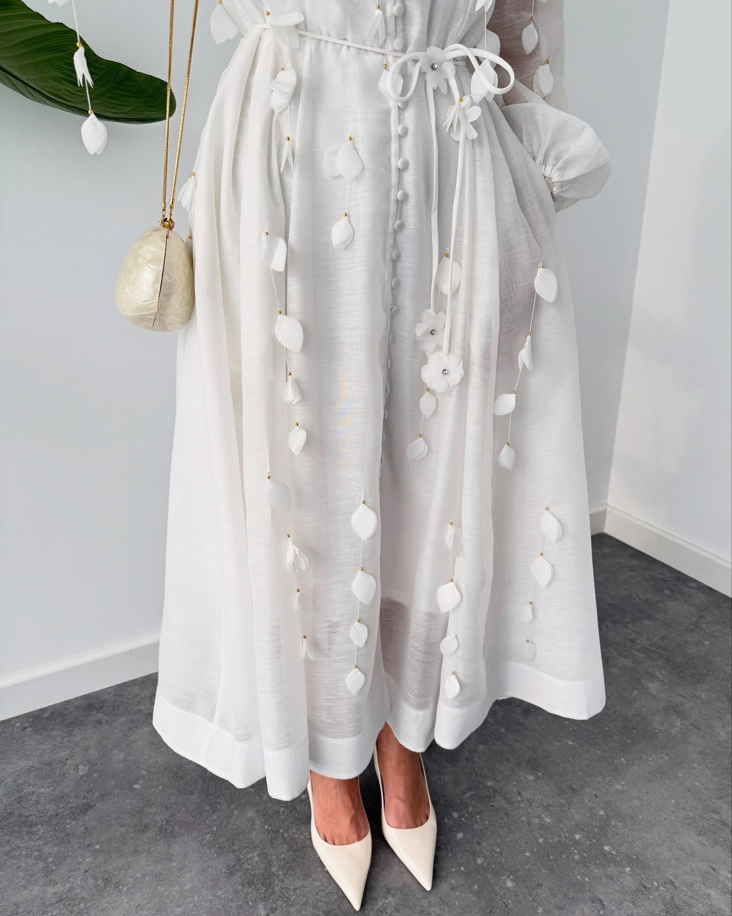 Elegant Leaf Waist Dress
