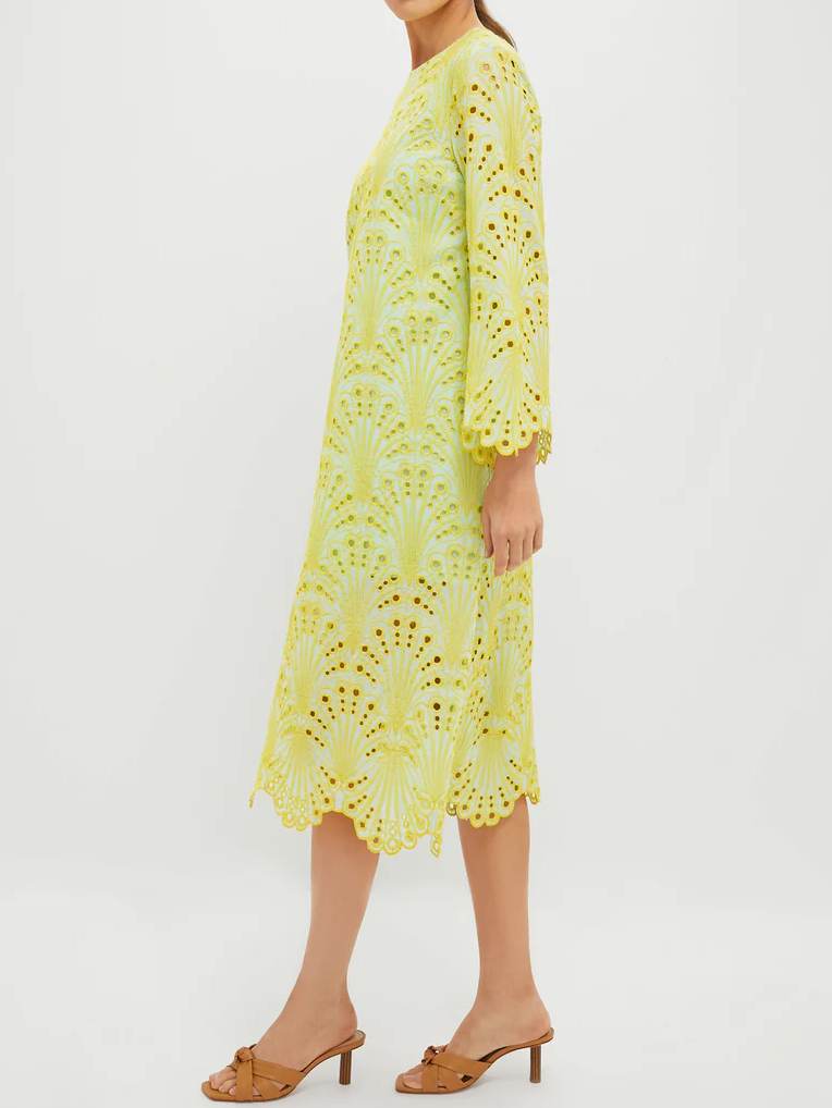 Eyelet Embroidery Printed Dress