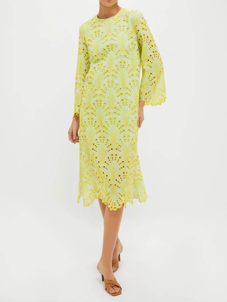 Eyelet Embroidery Printed Dress