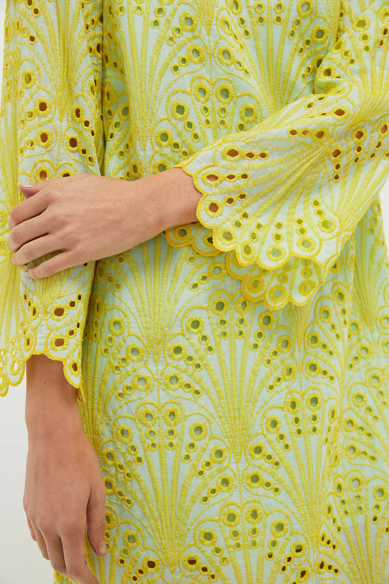 Eyelet Embroidery Printed Dress