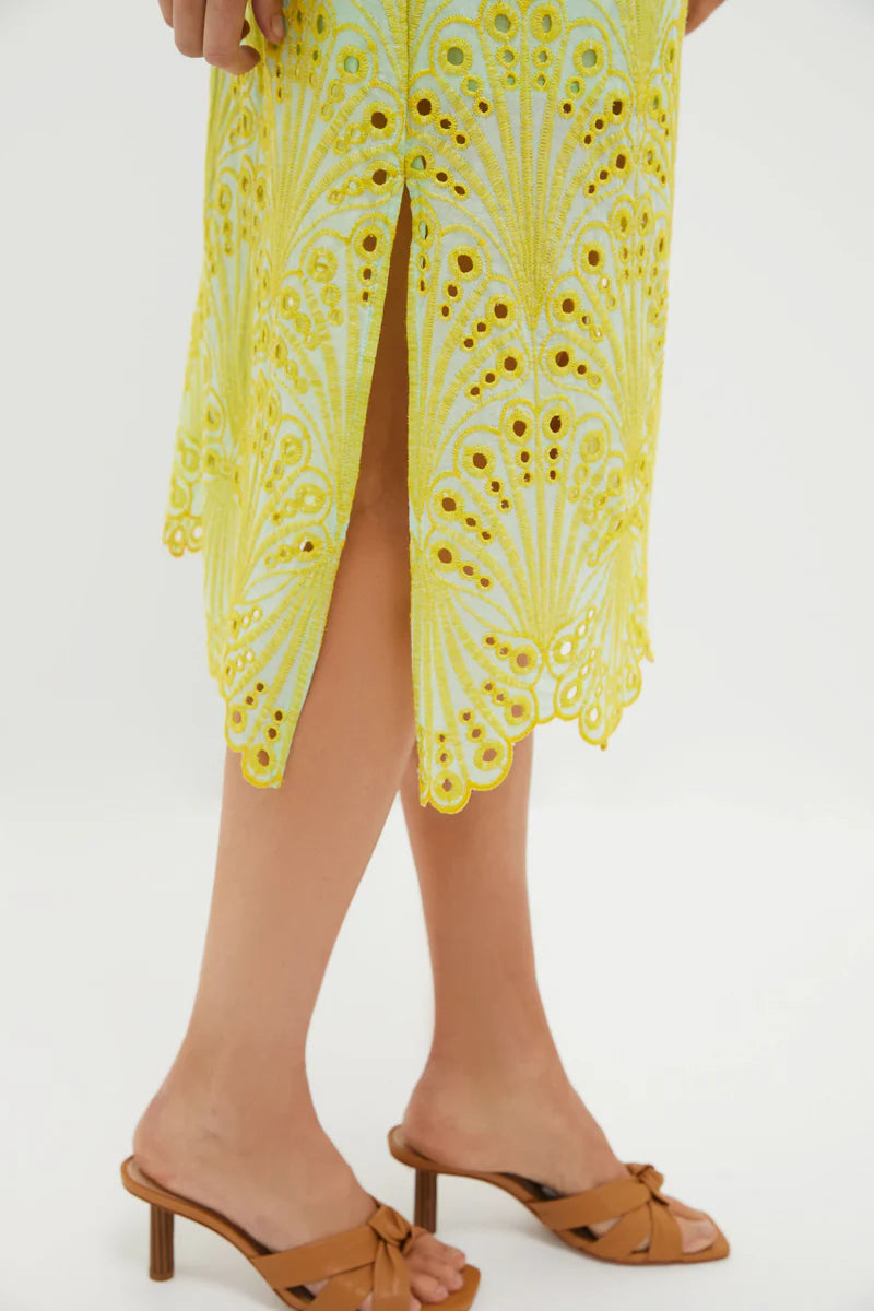 Eyelet Embroidery Printed Dress