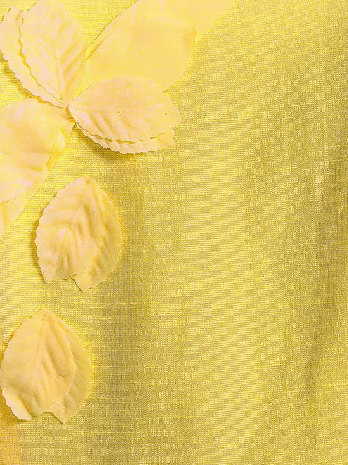 Iris Linen Floral Mockneck Short Sleeve Dress
