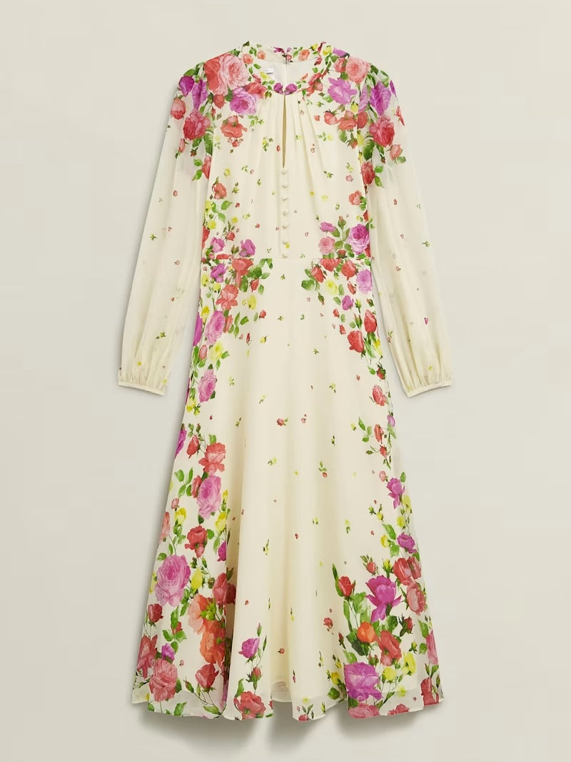 Elegant Floral Print Dress