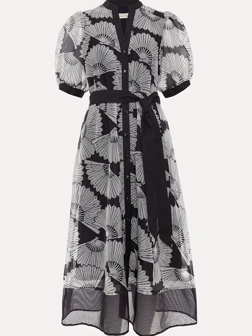Scalloped Printed Dress
