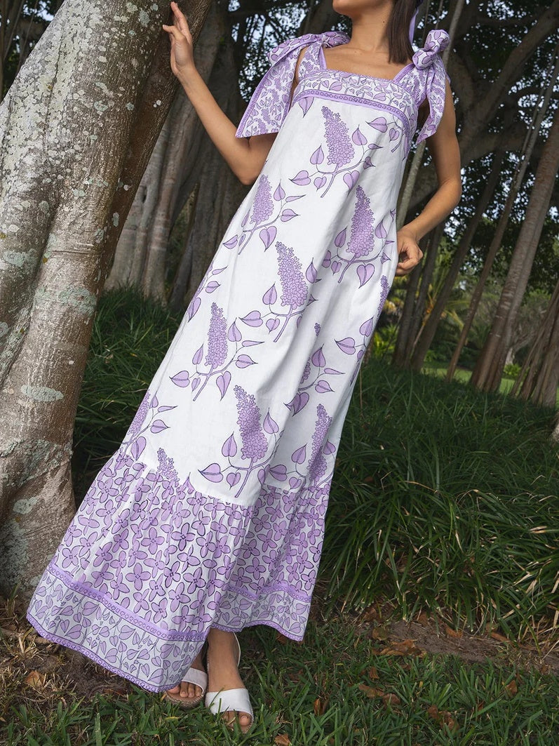 Adjustable Straps Floral Dress