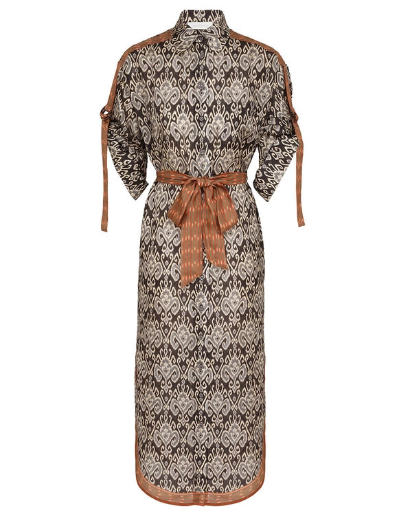 Belted Printed Shirt Dress