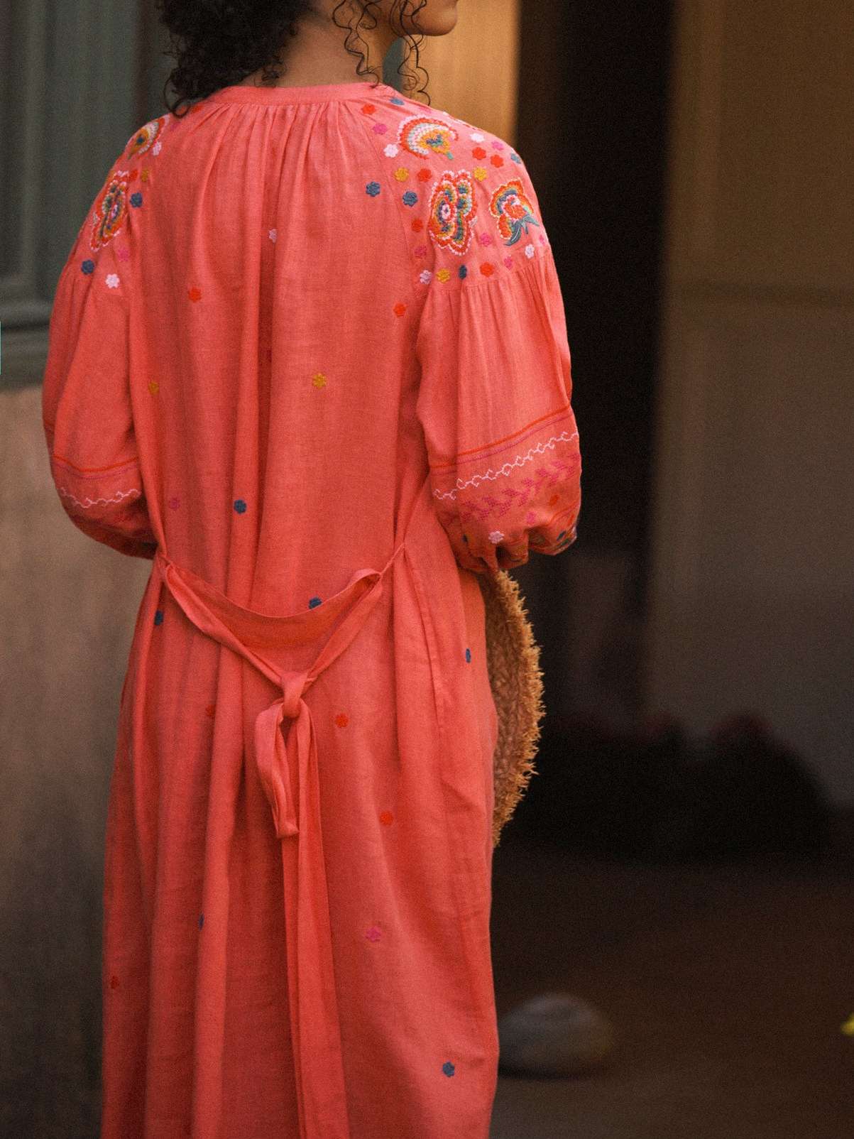 Linen Embroidered Dress