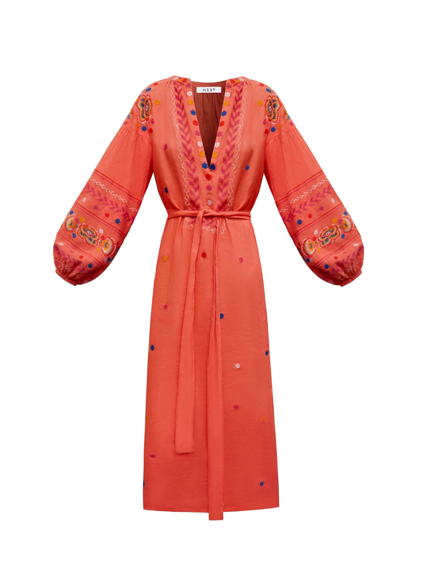Linen Embroidered Dress