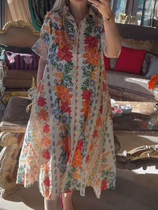 Elegant Loose Printed Dress