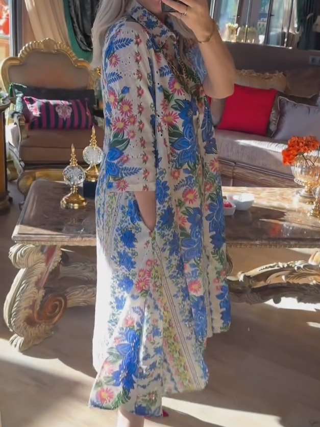 Elegant Loose Printed Dress