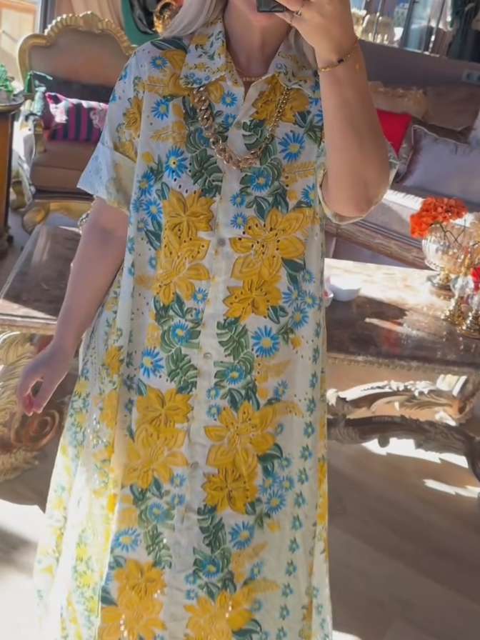 Elegant Loose Printed Dress
