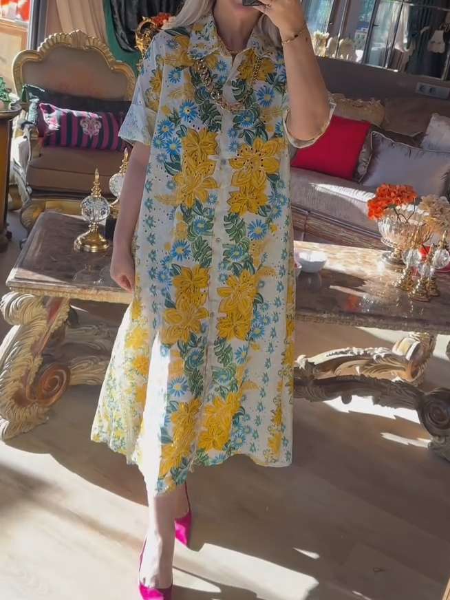Elegant Loose Printed Dress